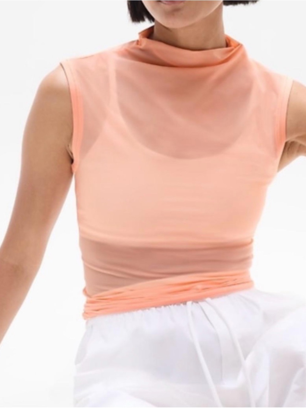 NWT Athleta Sleeveless Peach Mock Neck Women’s Top